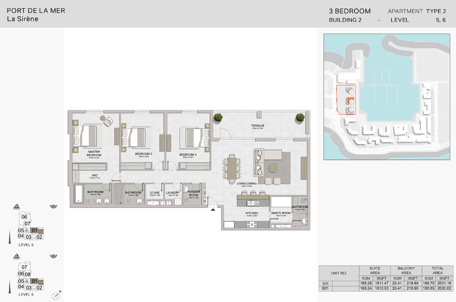 Floor plan - 3 BEDROOM -  La Sirene  - etamea.com